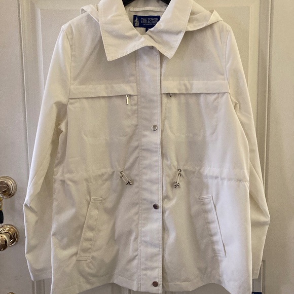 Tower Collection by London Fog Fully Lined Zip Anorak/White/M/NWT/REDUCED PRICE! - Picture 1 of 6
